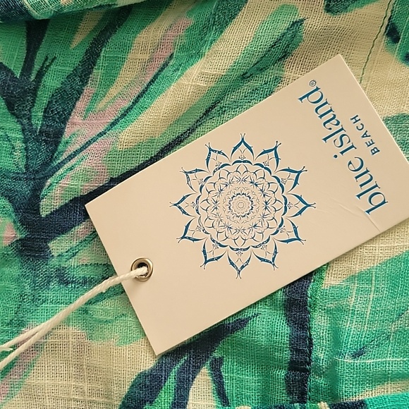 Blue Island Green Graphic Swim Coverup Size M NWT - Picture 4 of 12